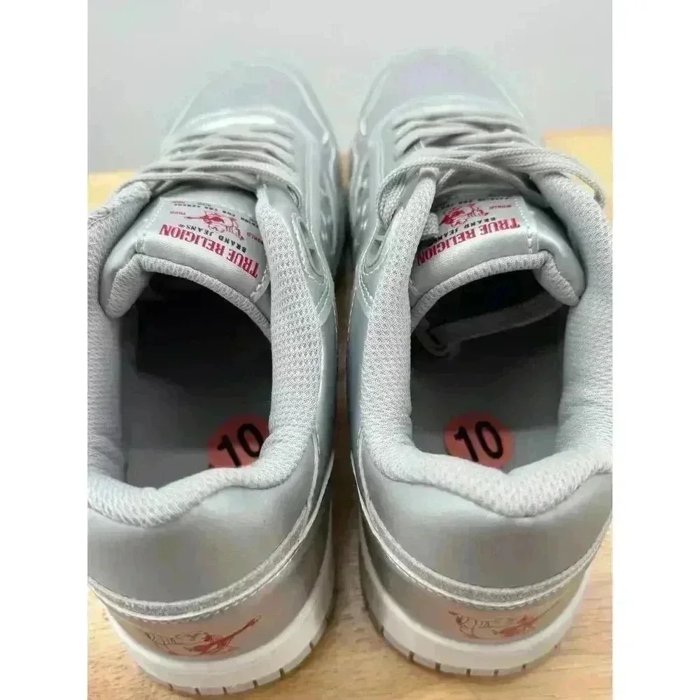 True Religion Jones Court Silver Emboss Casual Sneaker Men’s Size 10‎ New